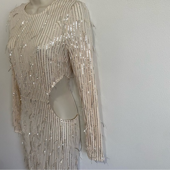 FASHION NOVA Nude Giving Details Sequin Maxi Dress - Picture 8 of 15